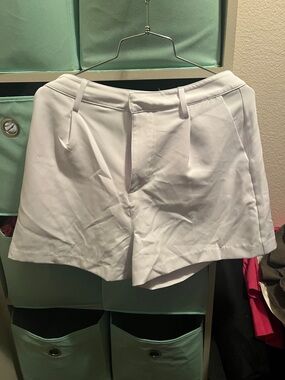 Women’s High-Waist White Tailored Shorts